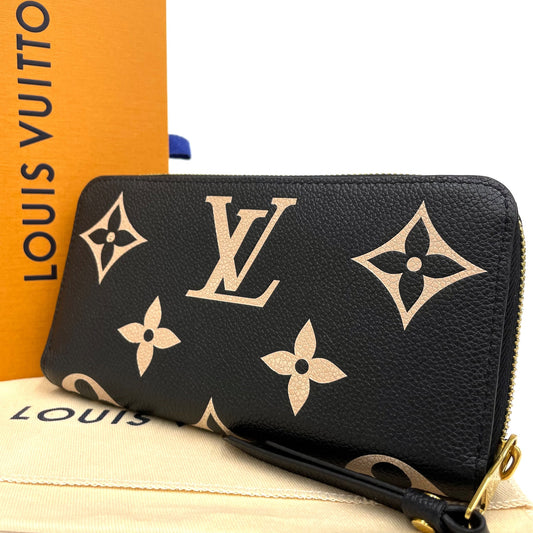 ルイヴィトン モノグラムアンプラント バイカラー ジッピー 長財布