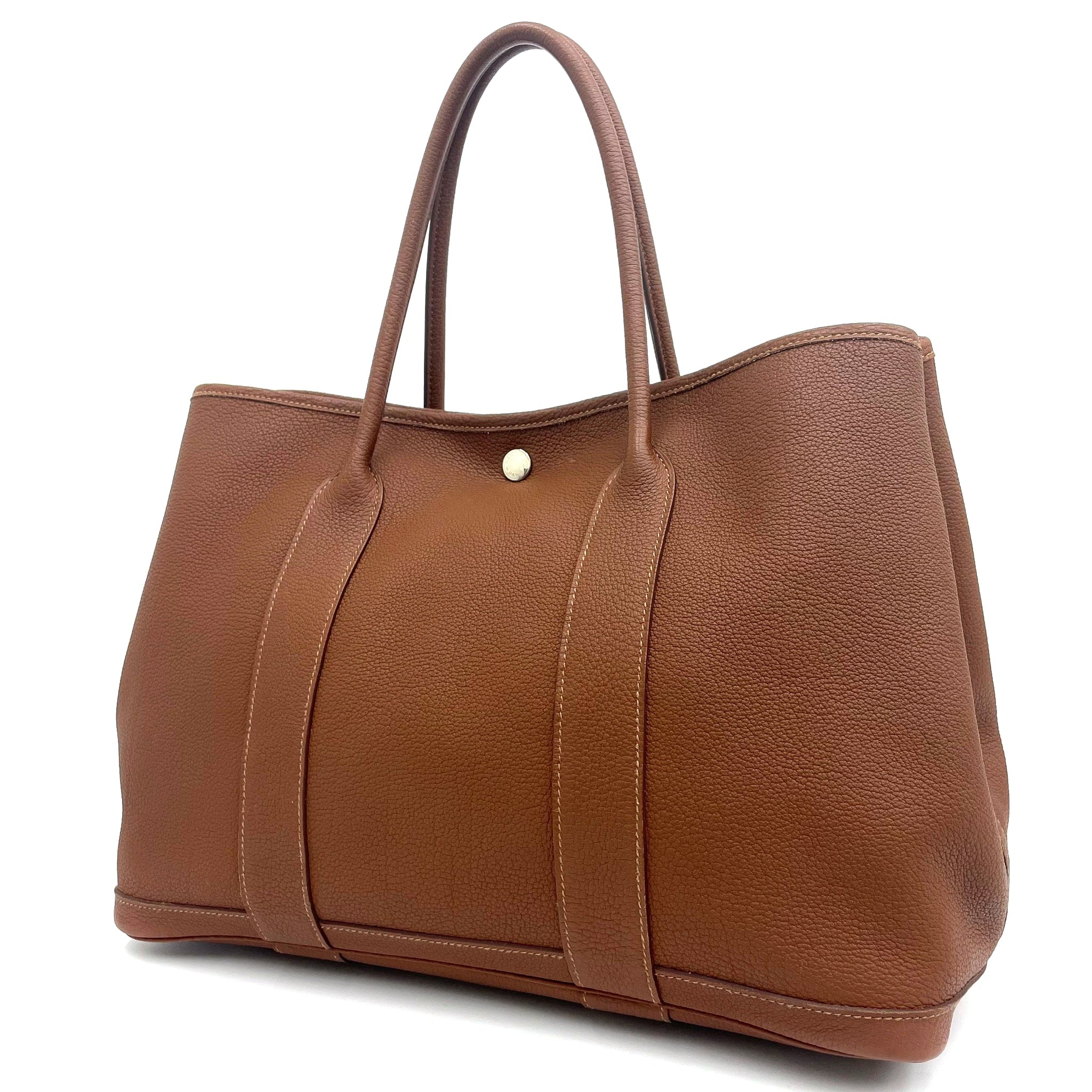 1円 ■新品同様■ HERMES エルメス ガーデンパーティPM ツイード×レザー ハンドバッグ トート □J刻印 ダークグレー系×ブラック A4734LO エルメス⁄ガーデンパーティ⁄新品⁄ガーデンパーティTPM