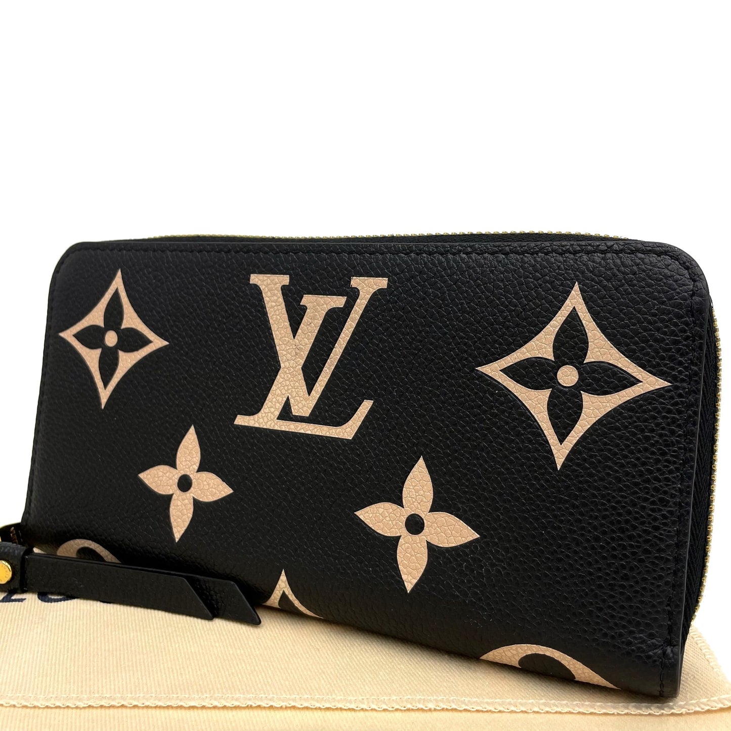 ルイヴィトン　モノグラムアンプラント　バイカラー　ジッピー　長財布