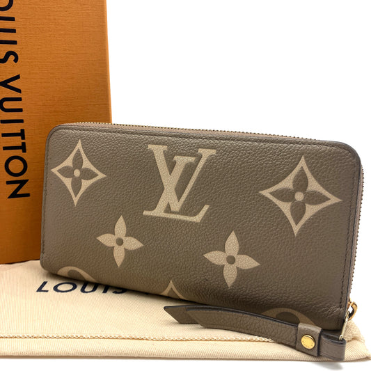 ルイヴィトン　モノグラムアンプラント　バイカラー　ジッピー　長財布